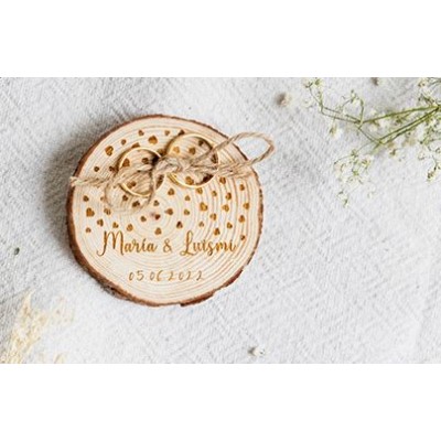 Anillero personalizable de boda corazones