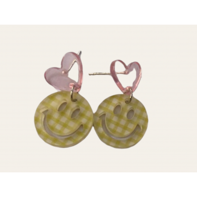 Pendientes sonrisa vichy... 2