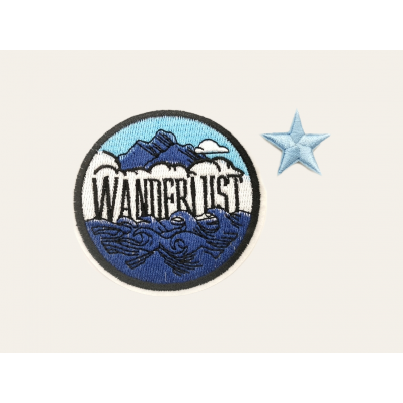Parche wanderlust + estrella azul