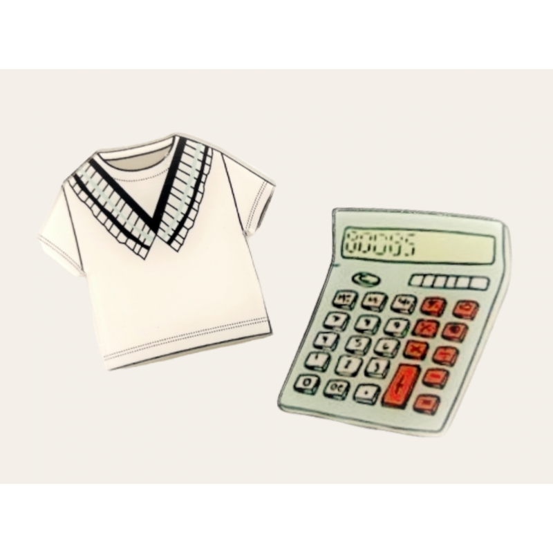 Pin calculadora + camiseta