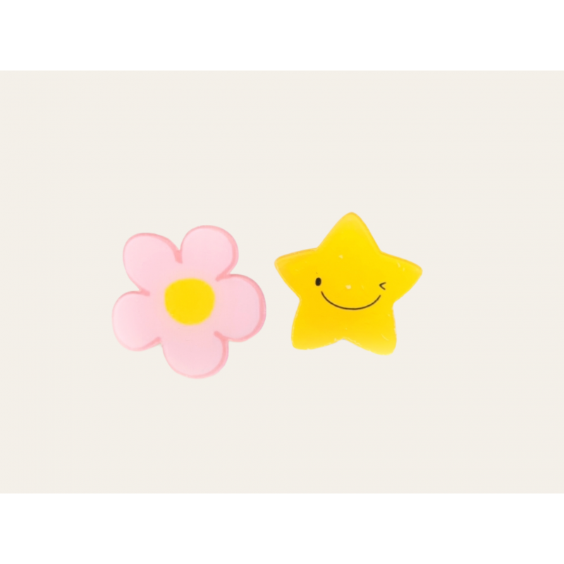 Pin flor rosa + estrella