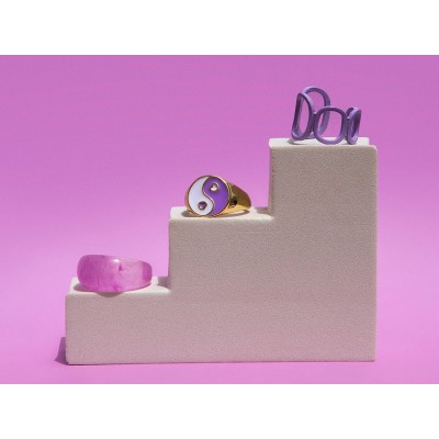 Juego 3 anillos-Juego anillos malva