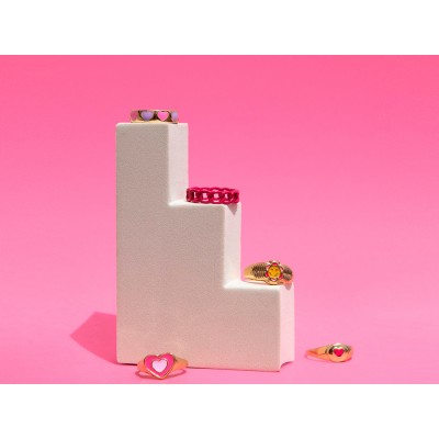 Juego anillos fucsia