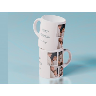 Taza personalizable para papá especial collage de fotos
