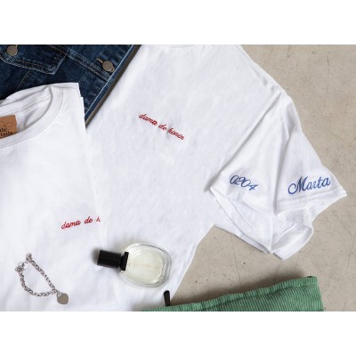 Camiseta de adulto de algodón para personalizar con bordado
