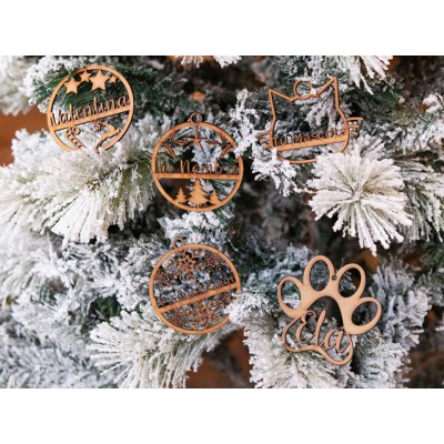 Bolas de navidad en madera...