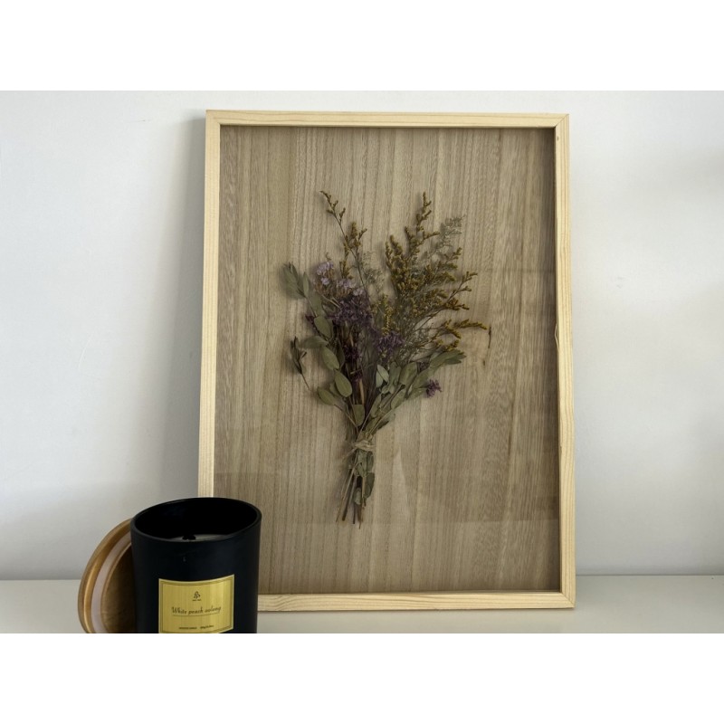 Cuadro de madera decorativo con flores