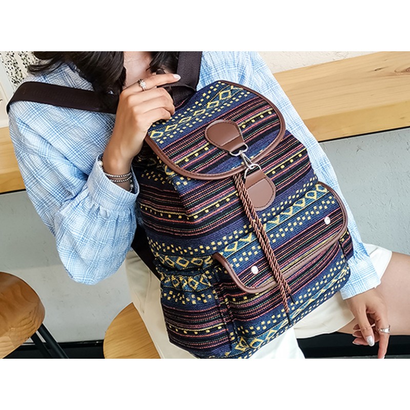 Mochila boho étnica multicolor