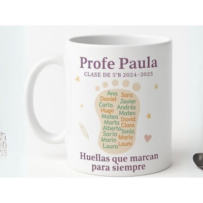 Taza personalizada Huellas...