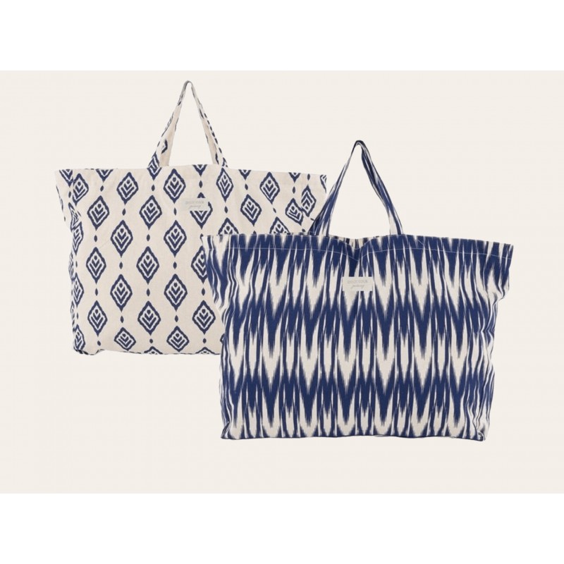 Bolsa XL algodón étnica azul