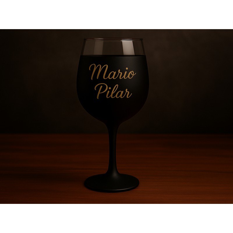Copa de vino negra personalizada