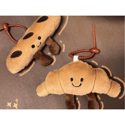 Llavero de croissant peluche