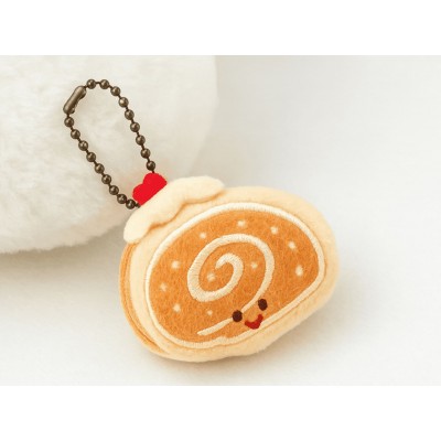 Llaveros de peluche con forma de rollito y galleta