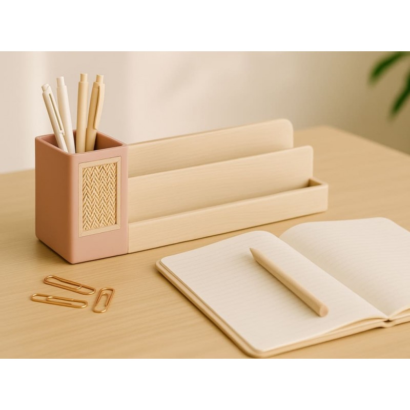 Organizador de escritorio con ratán...