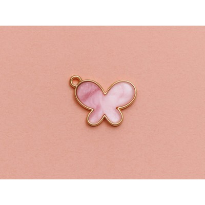 Charm de mariposa rosa