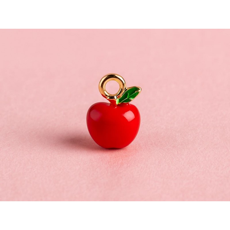 Charm de manzana roja esmaltada