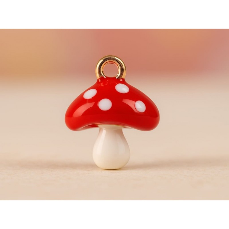 Charm de seta roja esmaltada