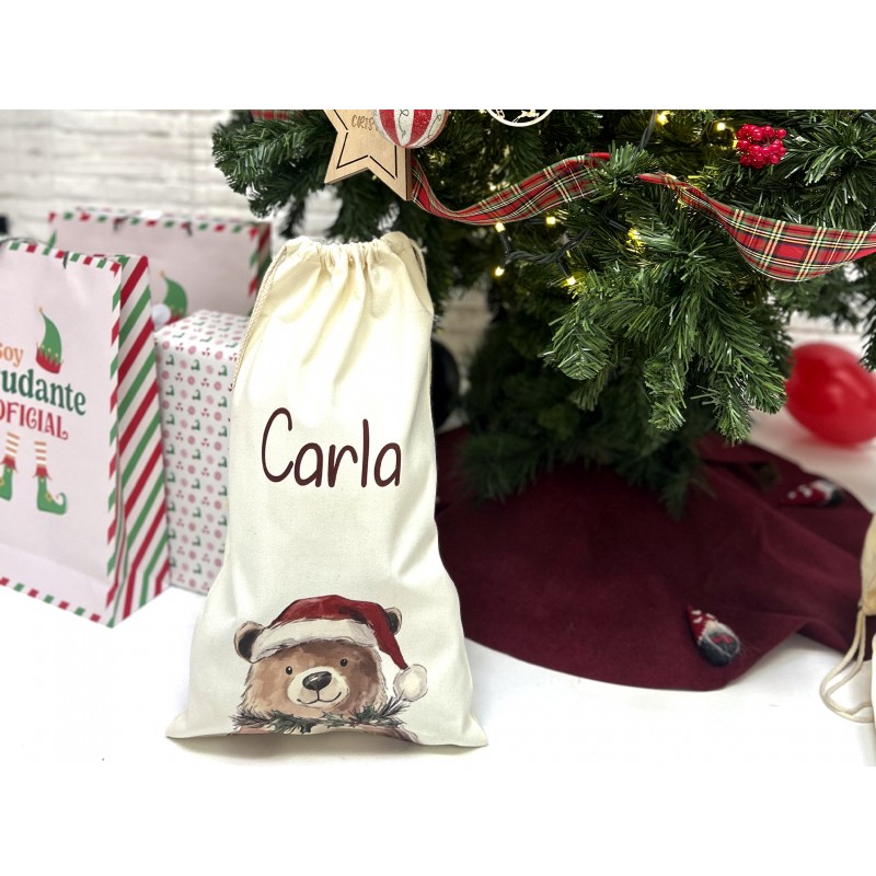 Saco de cuerdas navideño personalizado Saco de cuerdas navideño personalizado