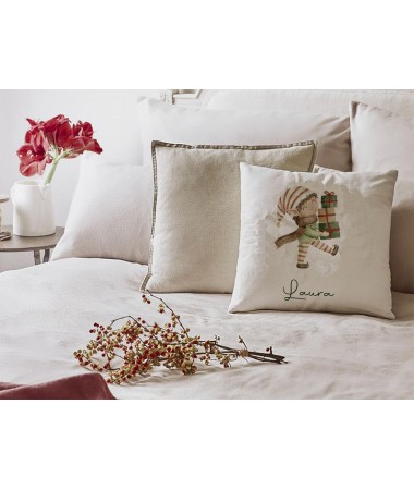 Cojín de lino con diseño de...