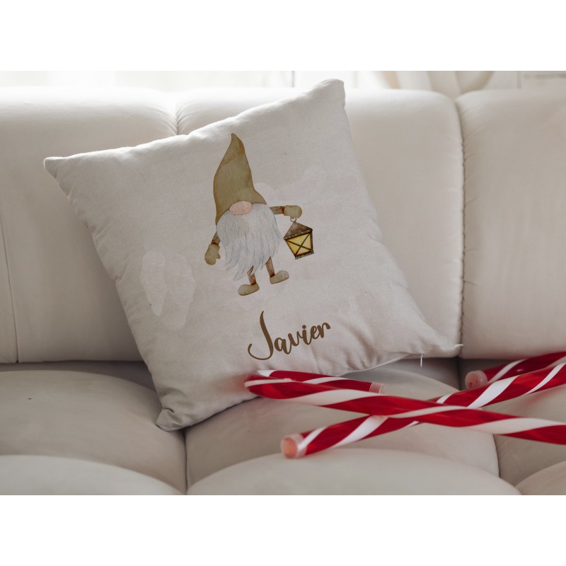 Cojín de Gnomo con farolillo de navidad Cojín de Gnomo con farolillo de navidad