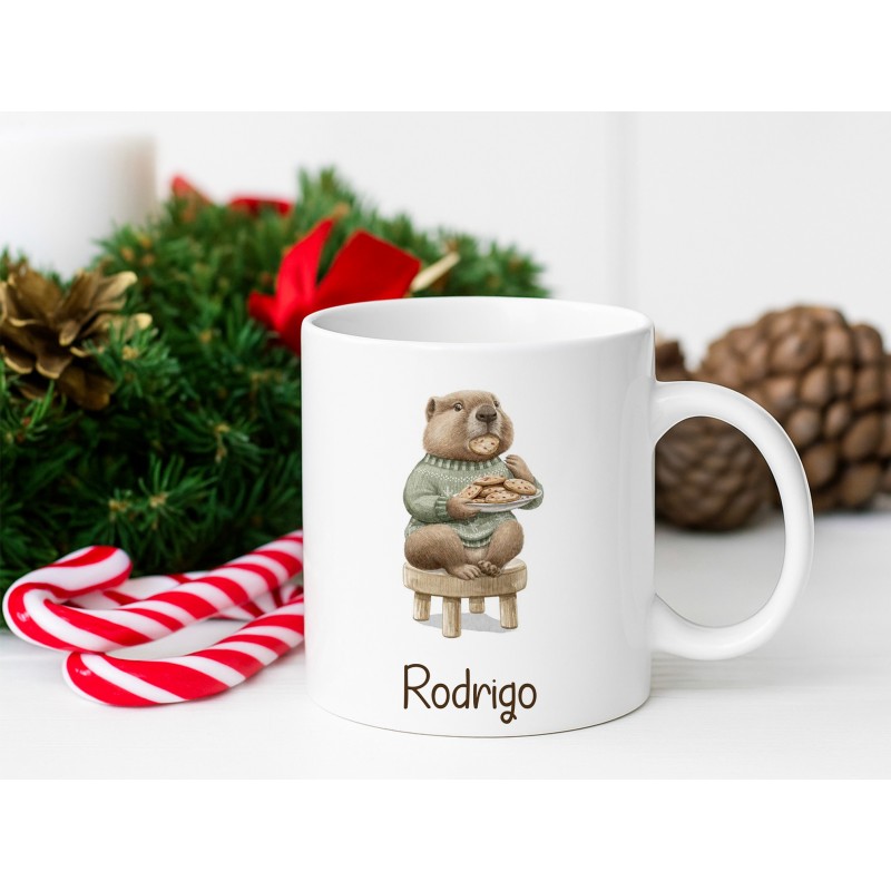 Taza de Capibara navideña Taza de Capibara navideña