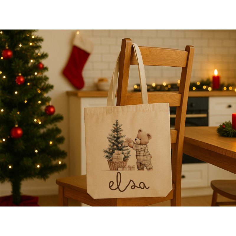 Bolsa Eco Oso con Árbol de Navidad Bolsa Eco Oso con Árbol de Navidad