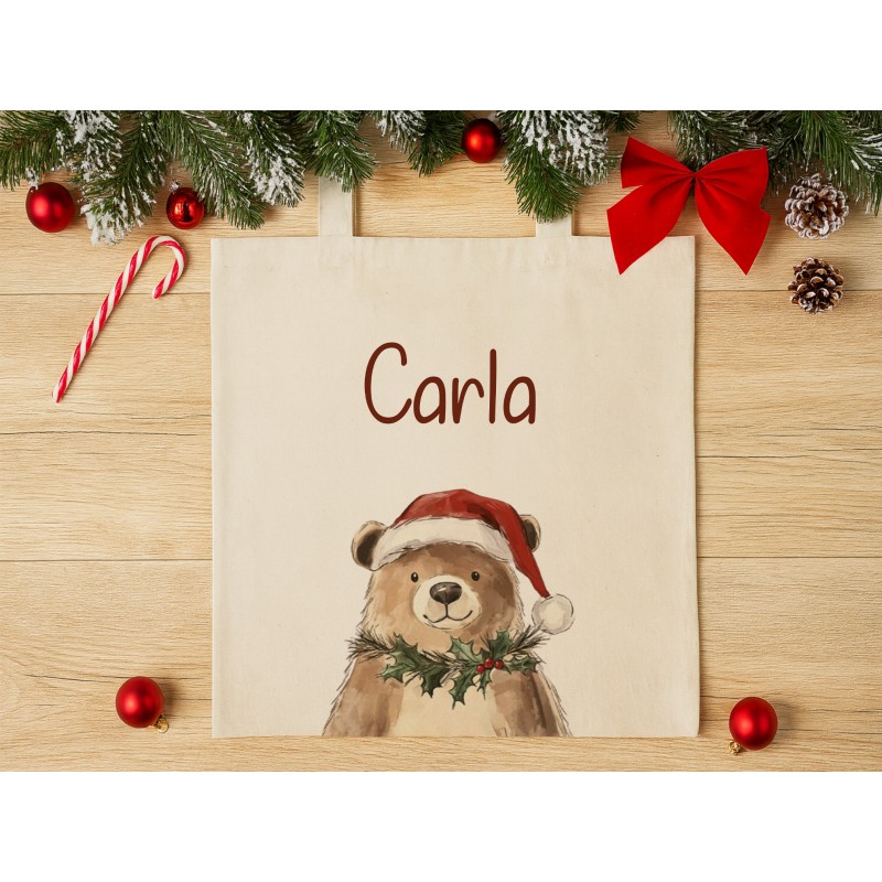 Bolsa Eco de Oso navideño con Gorrito Bolsa Eco de Oso navideño con Gorrito