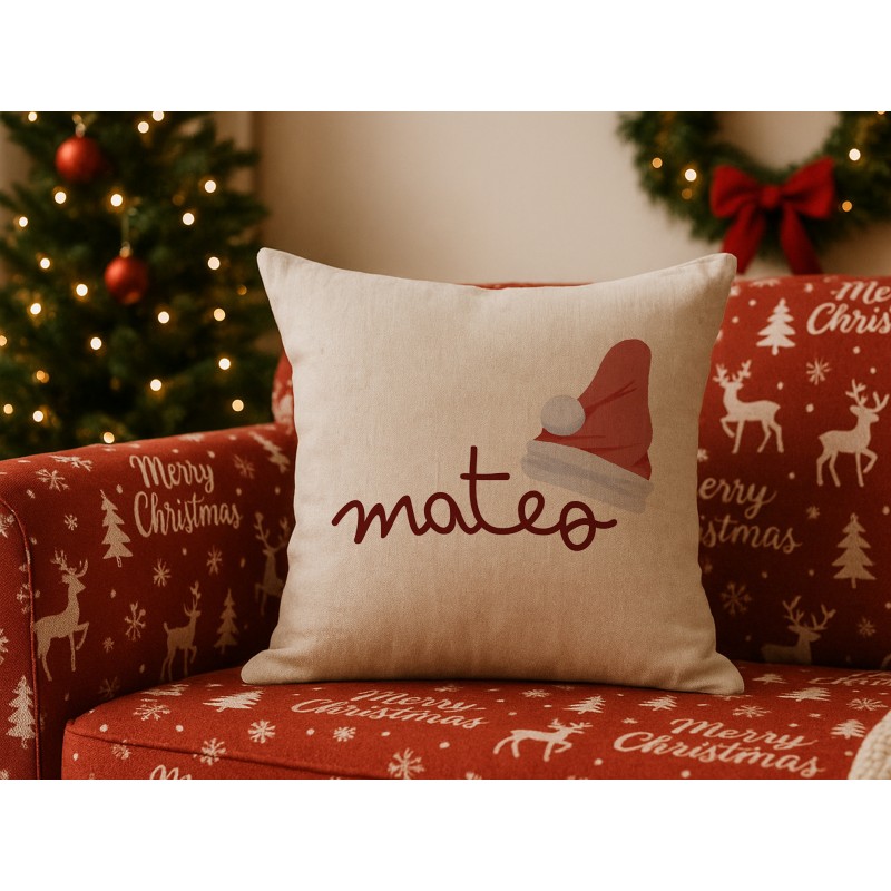 Cojín de Lino con diseño de Gorro... Cojín de Lino con diseño de Gorro...