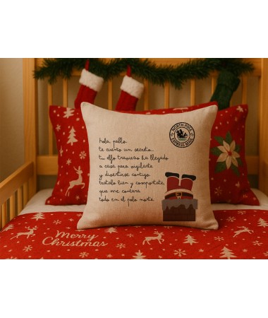 Cojín navideño de carta de...