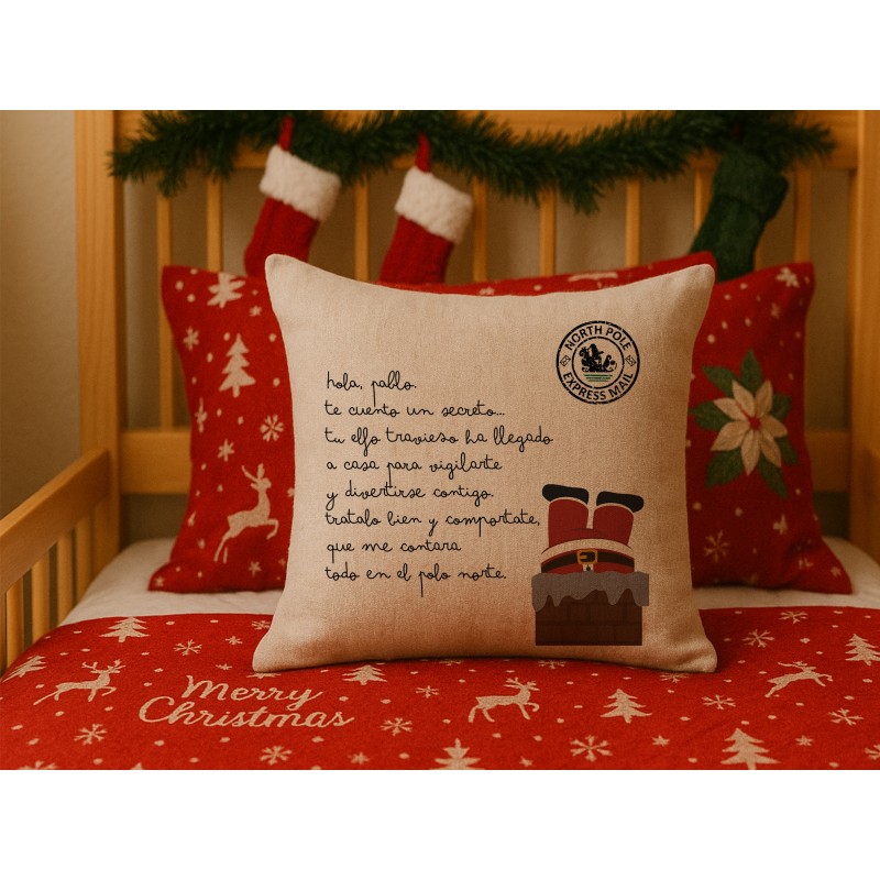 Cojín navideño de carta de Papá Noe Cojín navideño de carta de Papá Noe