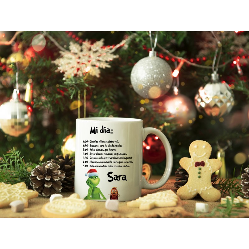 Taza del Grinch personalizada “mi día... Taza del Grinch personalizada “mi día...