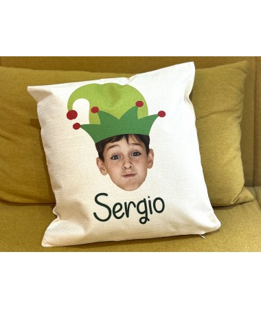 Cojín de lino con cara de Elfo 2