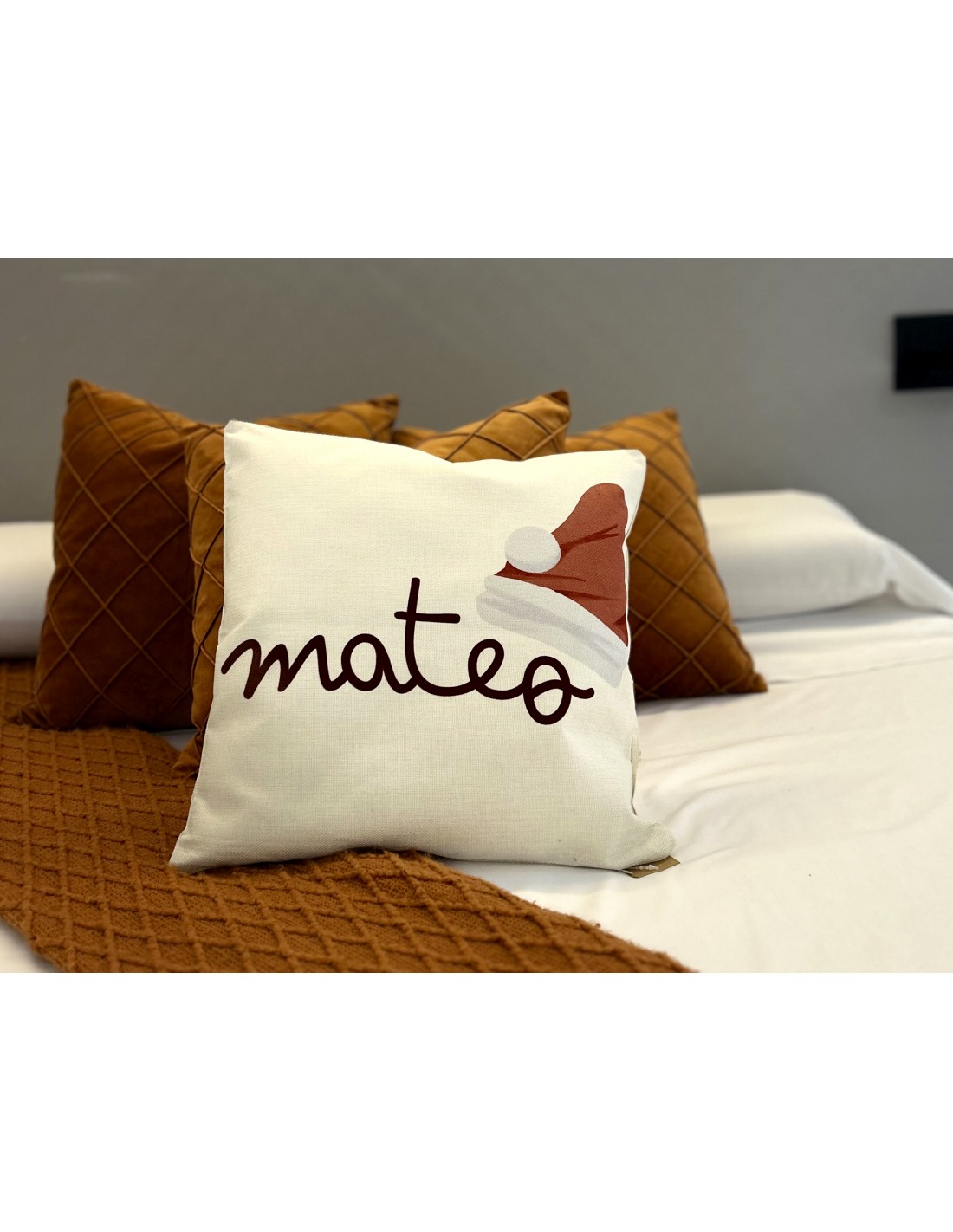 Cojín de Lino con diseño de Gorro... Cojín de Lino con diseño de Gorro...