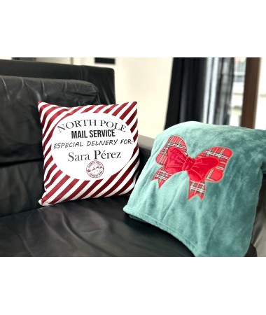 Manta verde con lazo...