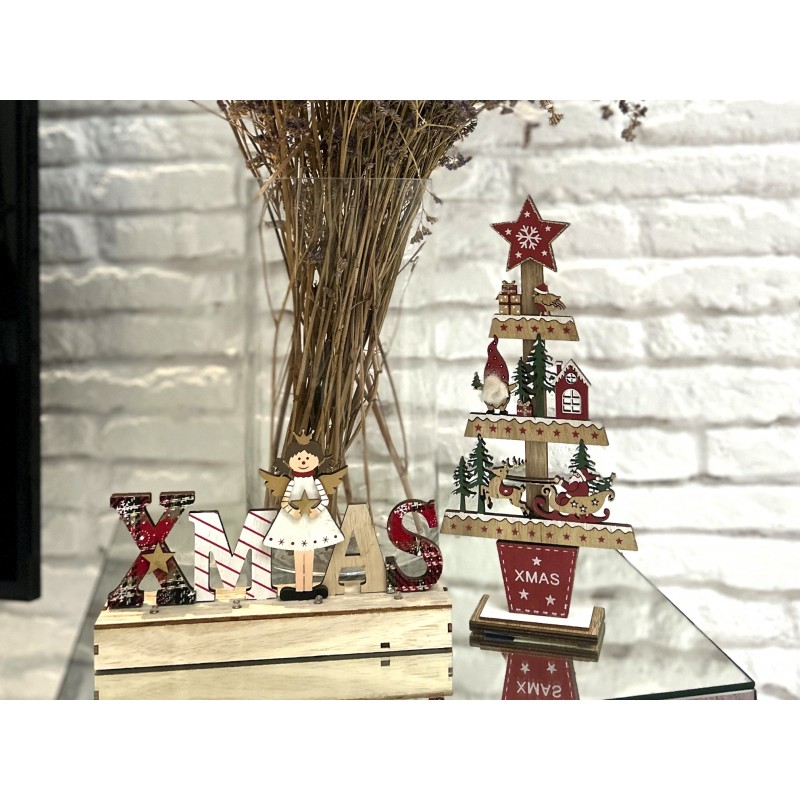 Decoración navidad árbol madera Decoración navidad árbol madera