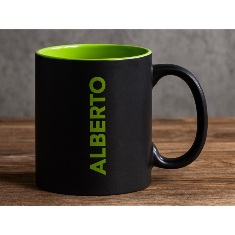 Taza personalizable de pizarra verde