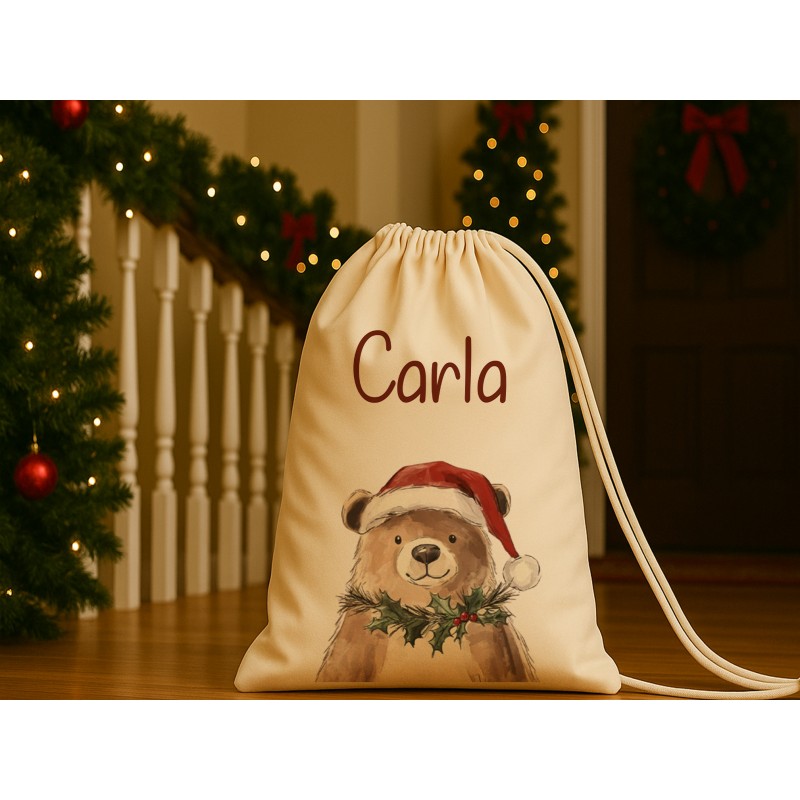 Saco de cuerdas navideño personalizado
