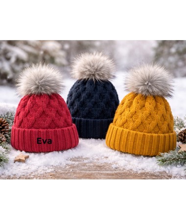 Gorro de lana con pompón