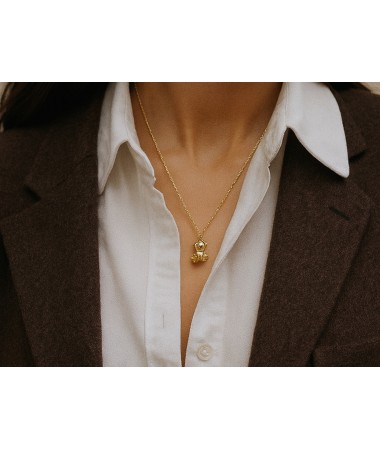 Collar de osito dorado