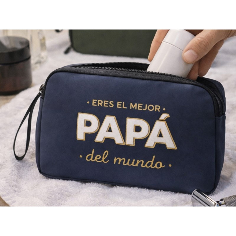 Neceser azul marino mejor papá del mundo