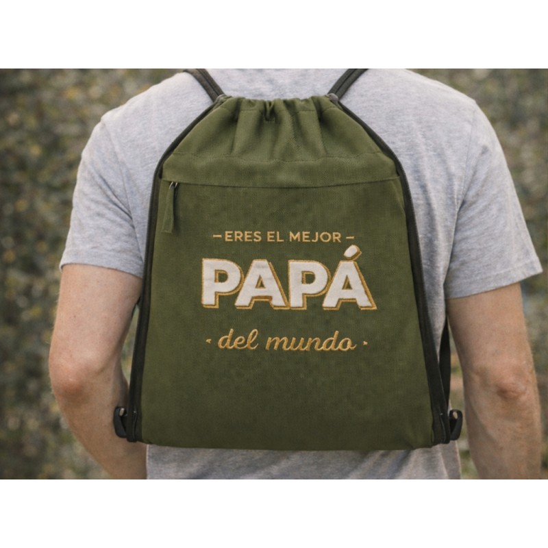 Mochila cuerdas PU Verde mejor papá...