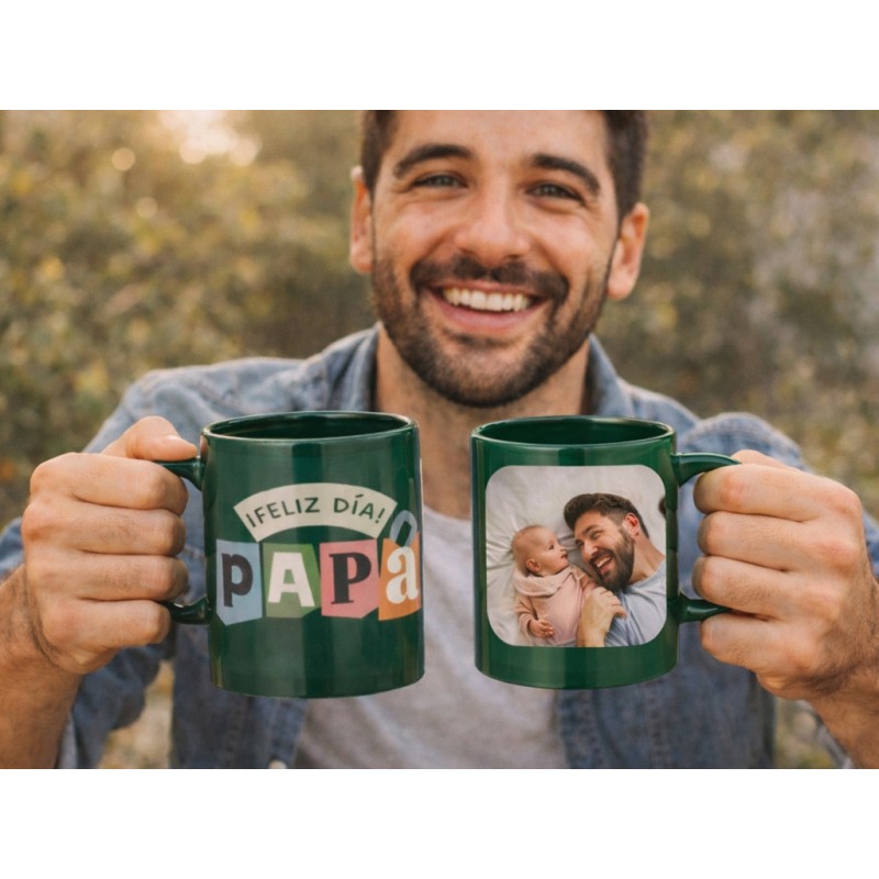 Taza verde especial fotos