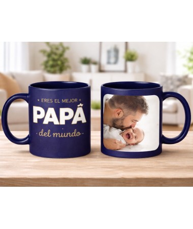 Taza azul especial fotos