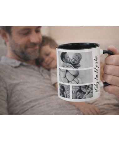 Taza asa negro collage papá
