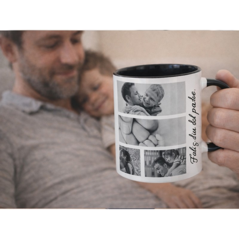 Taza asa negro collage papá