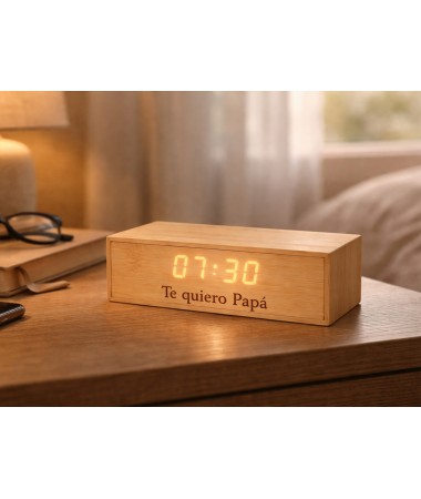 Reloj multifunción bambú