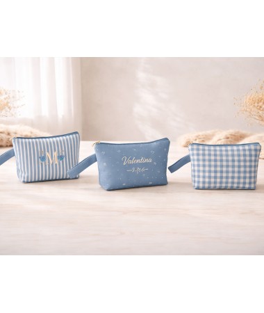 Neceser de algodón azul