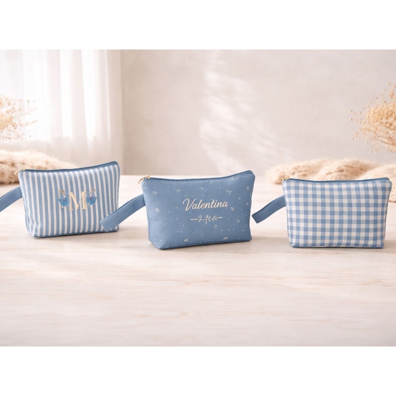 Neceser de algodón azul