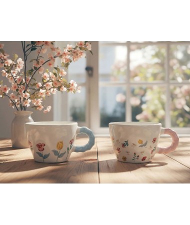 Taza mug flores
