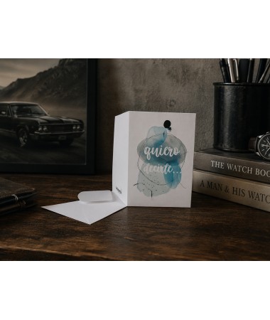 Tarjeta quiero decirte azul